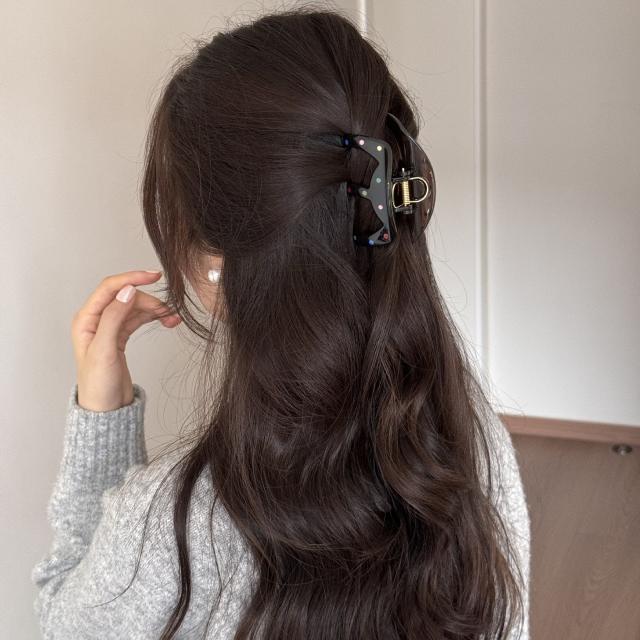 Black and white polka dot hair clip elegant girls hair claw clips collection