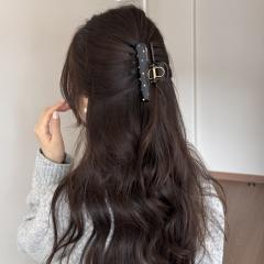 Black and white polka dot hair clip elegant girls hair claw clips collection