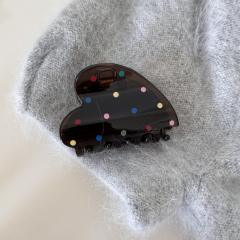 Black and white polka dot hair clip elegant girls hair claw clips collection
