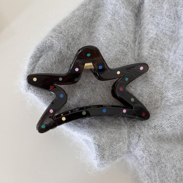 Black and white polka dot hair clip elegant girls hair claw clips collection