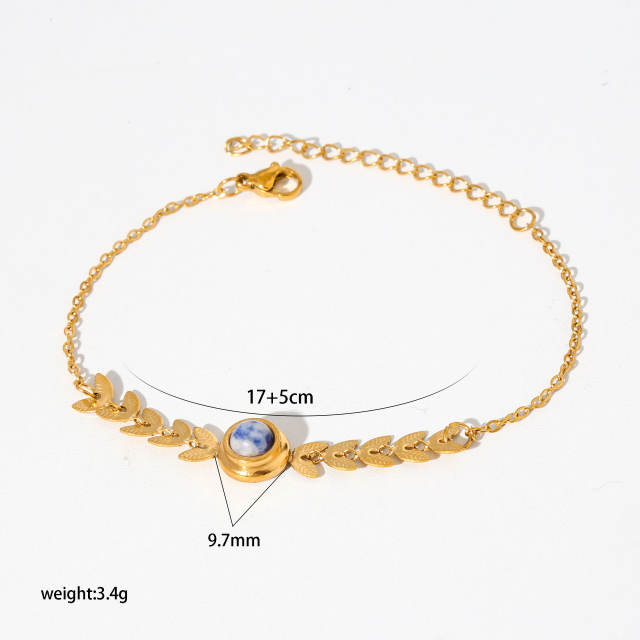PVD plating gold color diamond stainless steel bracelet stackable bracelet