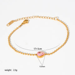PVD plating gold color diamond stainless steel bracelet stackable bracelet
