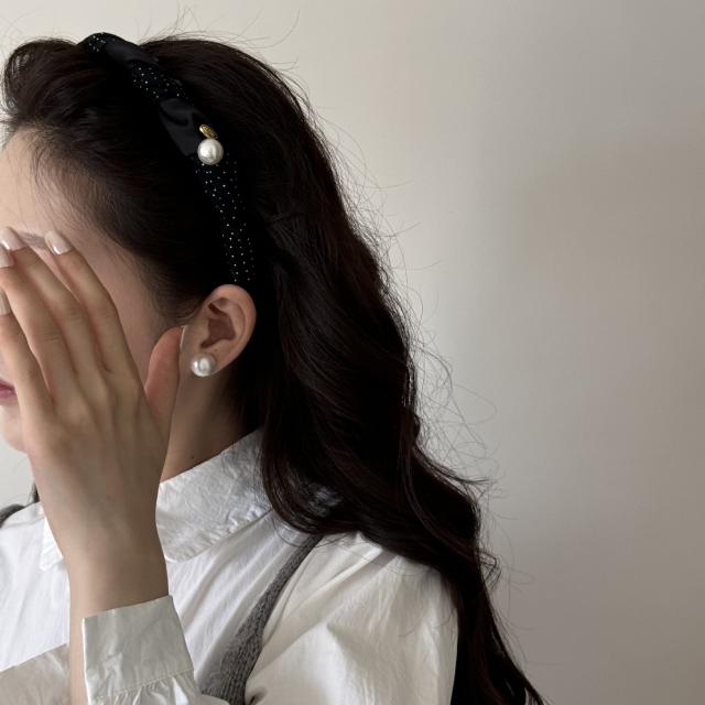Korean-style retro polka dot gentle toothed headband for women zig zag headband