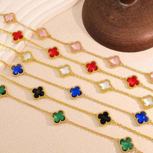 Lucky Four-Leaf Five-Flower Necklace stainless Steel Necklace
