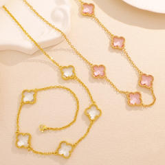 Lucky Four-Leaf Five-Flower Necklace stainless Steel Necklace