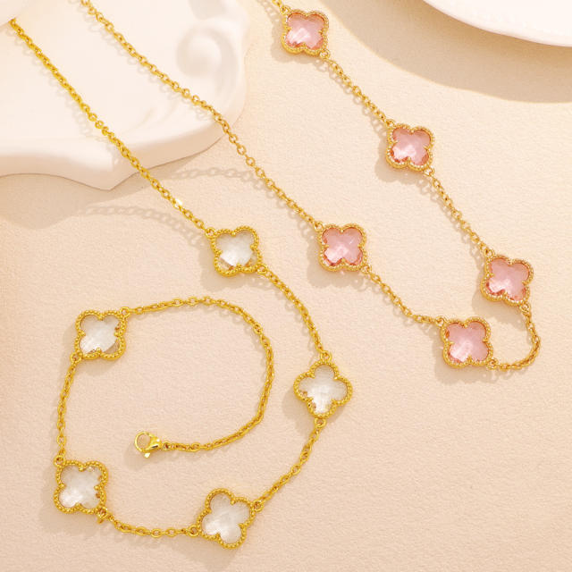 Lucky Four-Leaf Five-Flower Necklace stainless Steel Necklace