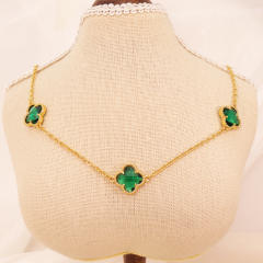 3 flower gold green