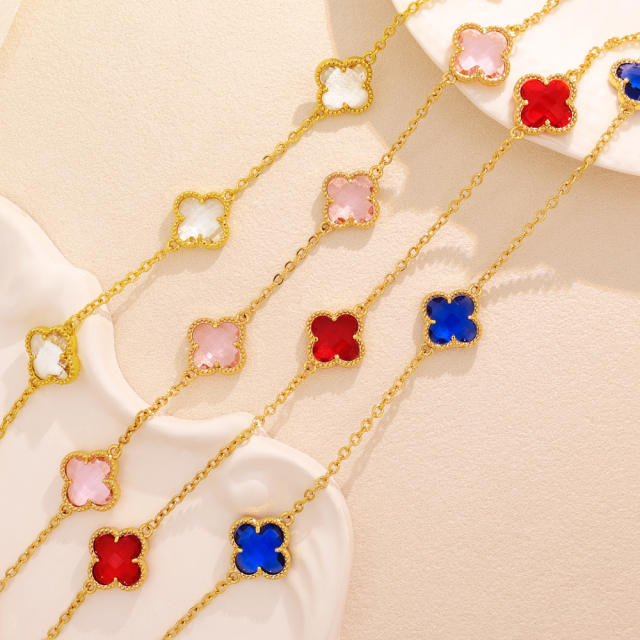 Lucky Four-Leaf Five-Flower Necklace stainless Steel Necklace