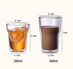 Double wall glass cups