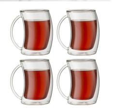Double wall glass cups