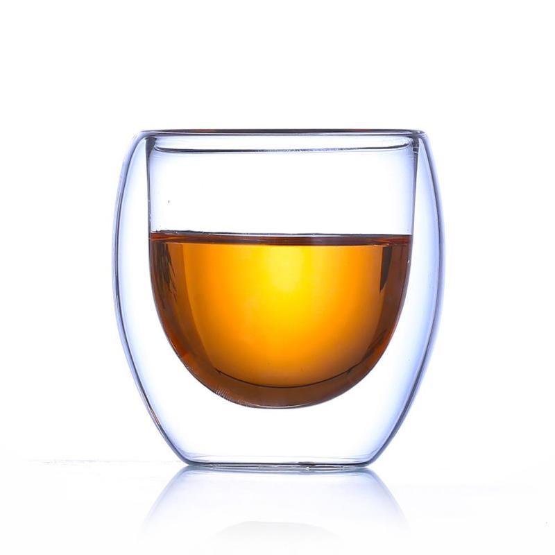 Double wall glass cups