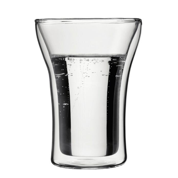 Double wall glass cups