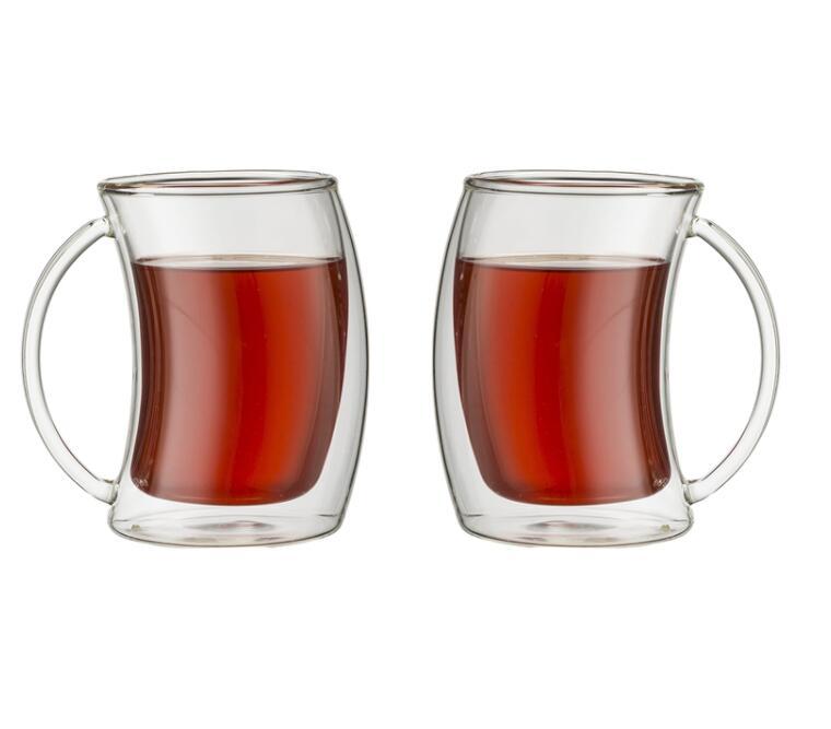 Double wall glass cups