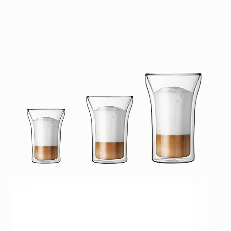 Double wall glass cups