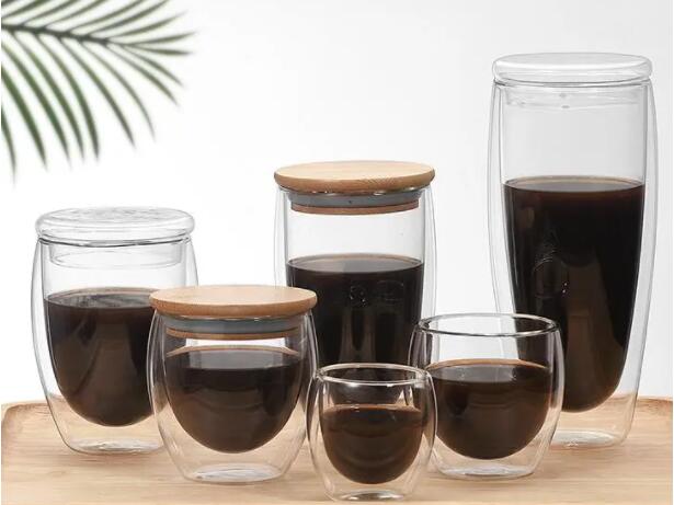 Double wall glass cups