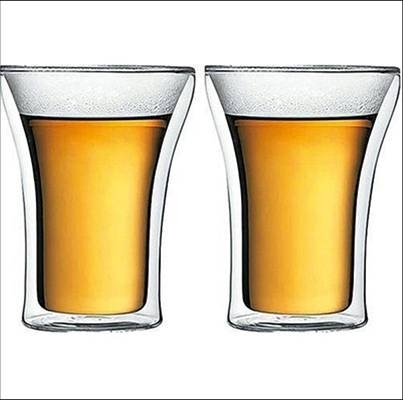 Double wall glass cups