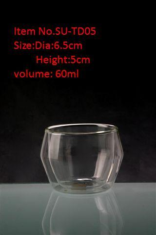 Double wall glass cups
