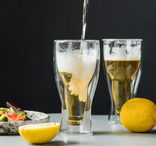Double wall glass cups