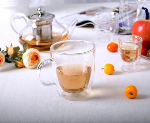 Double wall glass cups