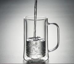 Double wall glass cups