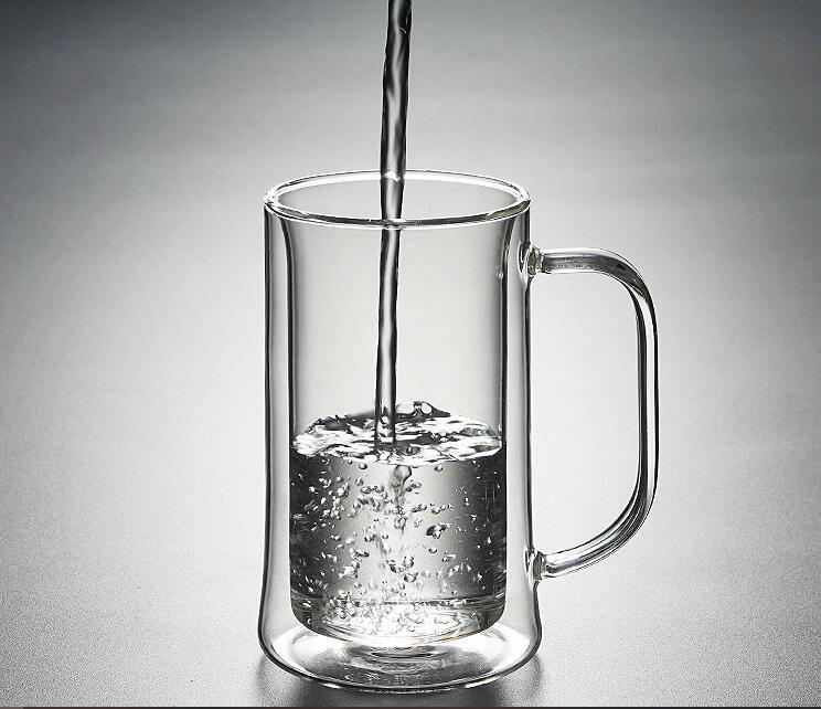 Double wall glass cups