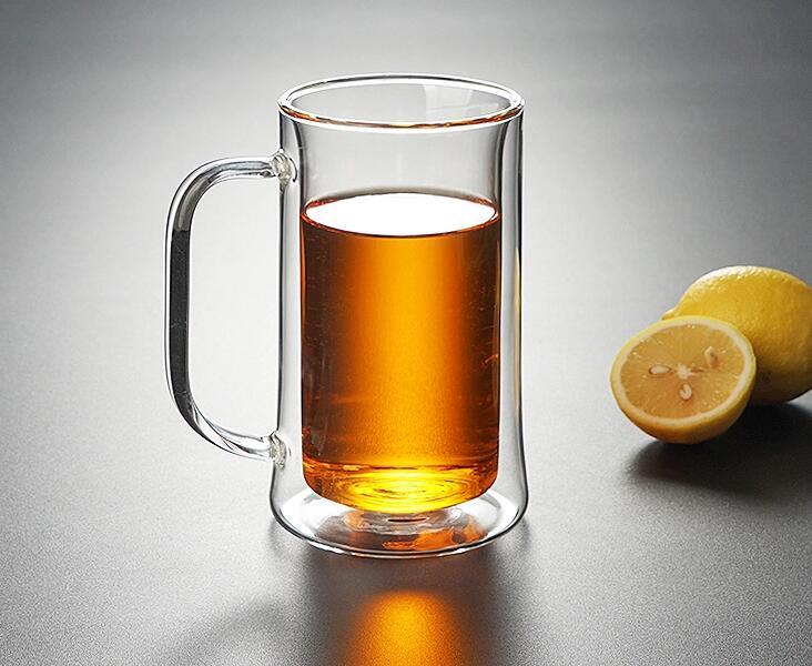 Double wall glass cups
