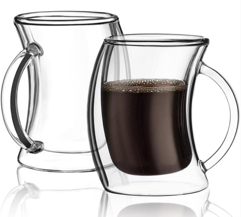 Double wall glass cups