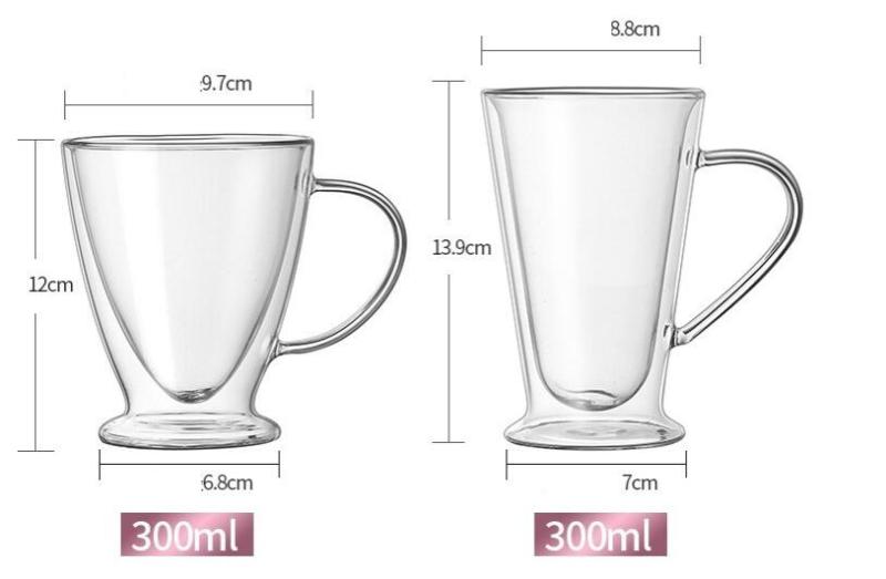 Double wall glass cups