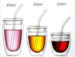 Double wall glass cups