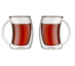 Double wall glass cups