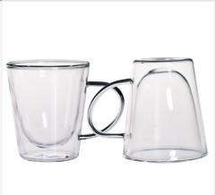 Double wall glass cups