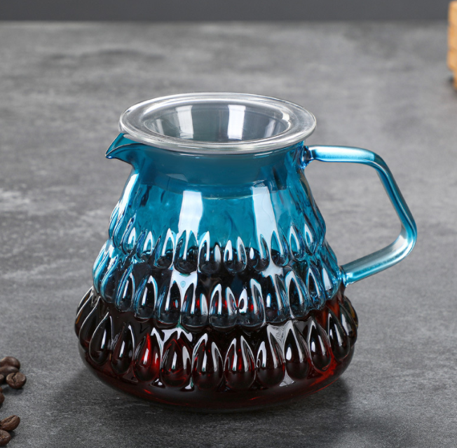 colorful glass coffee pot