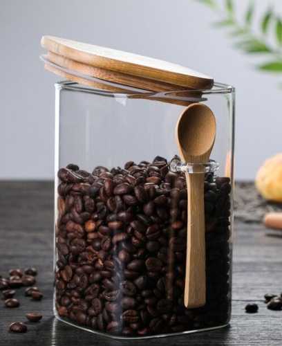 Square Food Storage Jars with bamboo lid