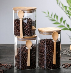 Square Food Storage Jars with bamboo lid