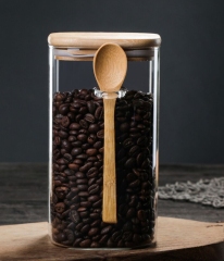 Square Food Storage Jars with bamboo lid