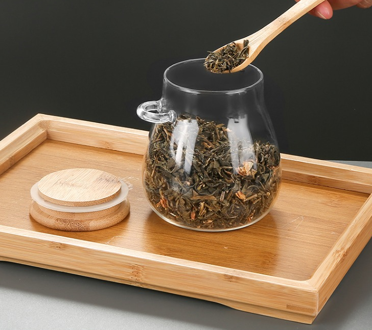 Square Food Storage Jars with bamboo lid