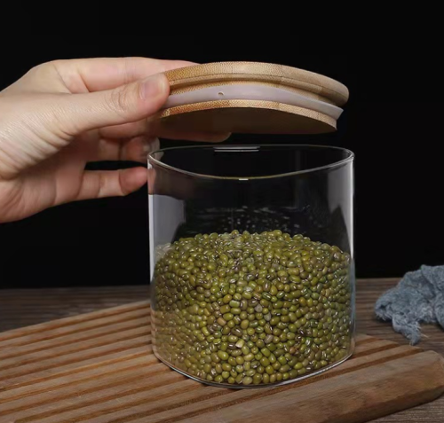 Special shape Food Storage Jars with bamboo lid
