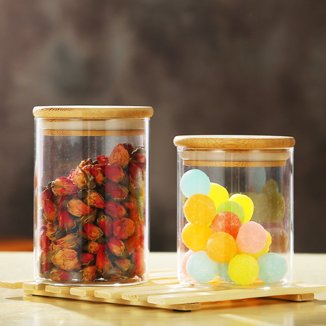 Special shape Food Storage Jars with bamboo lid