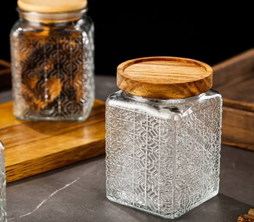 machine made squre shape glass jars