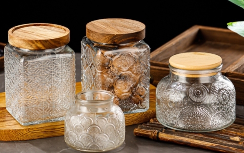 machine made squre shape glass jars
