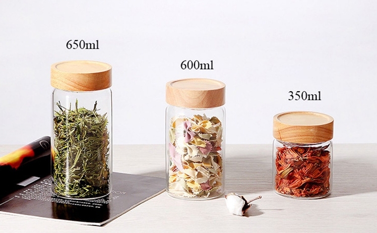 hand made squre shape glass jars