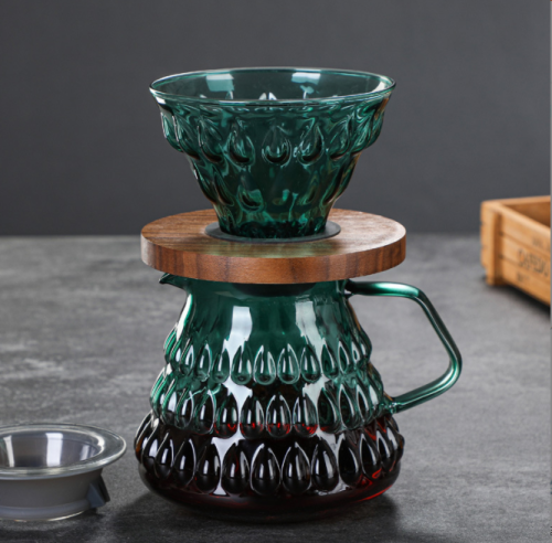 colorful glass coffee pot