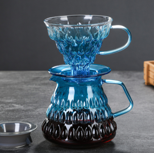 colorful glass coffee pot