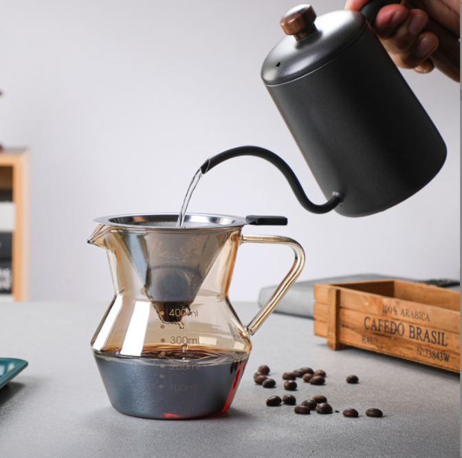 colorful glass coffee pot