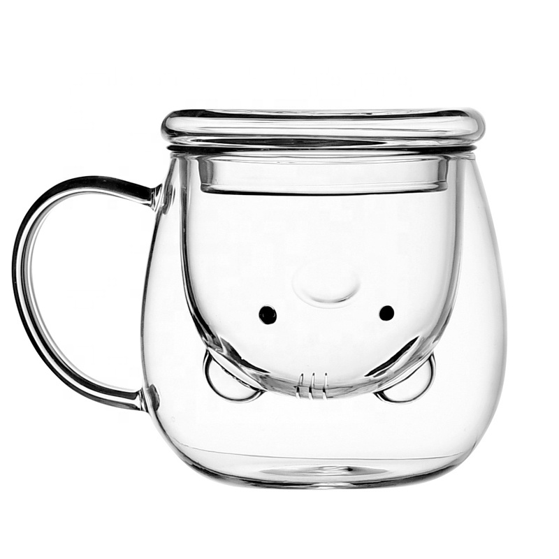 Glass Tea Mug, Stainless Steel Filter & Lid S'050XD S'049XD