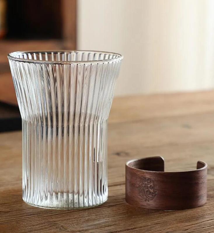 coffee cup with wooden hoop
