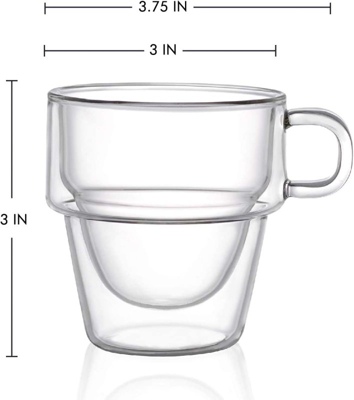 double layer glass coffee mugs