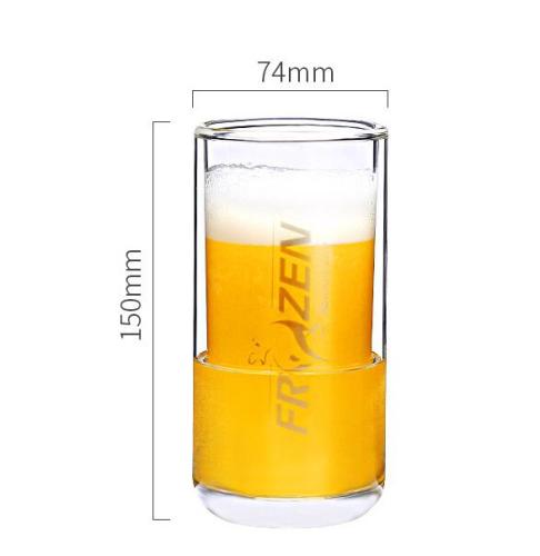 Frozen Liquid Freezable Double Wall Beer Mug Glass