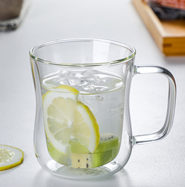 Double wall glass coffee mugs