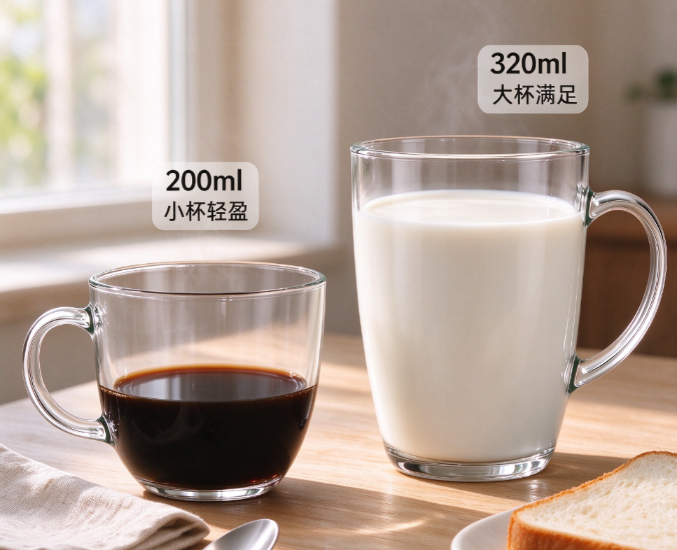 Wholesale Borosilicate Glass Coffee Mug with Handle, 200ml & 320ml ...